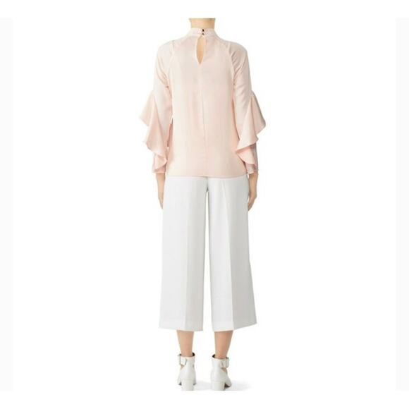 Slate & Willow Blush Ruffle Sleeves Mock Neck Top Size Small - Picture 4 of 10